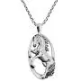 Powerful Oval-Shaped Stallion .925 Sterling Silver Horse Pendant Necklace