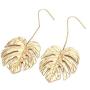 Mountainer Bohemian Hollow Palm Leaf Long Chain Dangle Earrings Vintage Monstera Leaves Metal Drop Earrings for Women Holiday Beach Jewelry