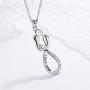 APOTIE Sterling Silver Infinity Lover Necklace Snake Couple I Love You Jewelry Gift for Wife Girlfriend Lover Valentines Day Anniversary