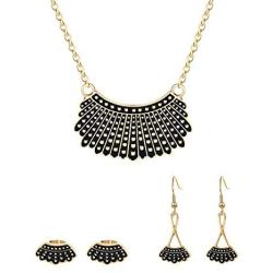 RBG Dissent Collar Necklace Set Ginsburg Dissent Earrings Ruth Bader Ginsburg Dangle Drop Earrings I Dissent Jewelry Set