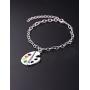My Shape Trendy Enamel Artist Paint Palette and Brush Link Chain Bracelet Gifts Jewelry for Women & Girls
