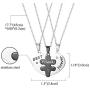 Stainless Steel Sets of 3pcs Best Friends Forever Friendship Heart Puzzle Pendant Necklace,Silver,Gold,Black