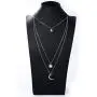 S925 Sterling Silver Multilayer Dot Bar Layered Triple Chain Pendant Necklace for Women S925 Sterling Silver Multilayer Dot Bar Layered Triple Chain Pendant Necklace for Women