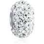 Solid Color Pave Crystal Spacer Bead Charm For Women Teen Fits European Charm Bracelet 925 Sterling Silver Core