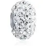Solid Color Pave Crystal Spacer Bead Charm For Women Teen Fits European Charm Bracelet 925 Sterling Silver Core Solid Color Pave Crystal Spacer Bead Charm For Women Teen Fits European Charm Bracelet 925 Sterling Silver Core