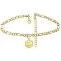 FUTIMELY 18K Gold Plated Initial Anklet for Women Girls Men,Cute Summer Sandy Beach Anklet Bracelet,Figaro Chain Frosted Coin Disk Pendant Foot Jewelry FUTIMELY 18K Gold Plated Initial Anklet for Women Girls Men,Cute Summer Sandy Beach Anklet Bracelet,Figaro Chain Frosted Coin Disk Pendant Foot Jewelry