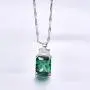 BONLAVIE Womens Pendant Necklace with Created Emerald Cubic Zirconia CZ Birthstone 925 Sterling Silver Chain Pendant Christmas Romantic Date Gift