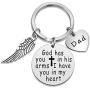 Eigso Mom Dad Memorial Keychain God Has You in His Arms I Have You in My Heart Memorial Gift Loss of Father Mother Remembrance Keyring