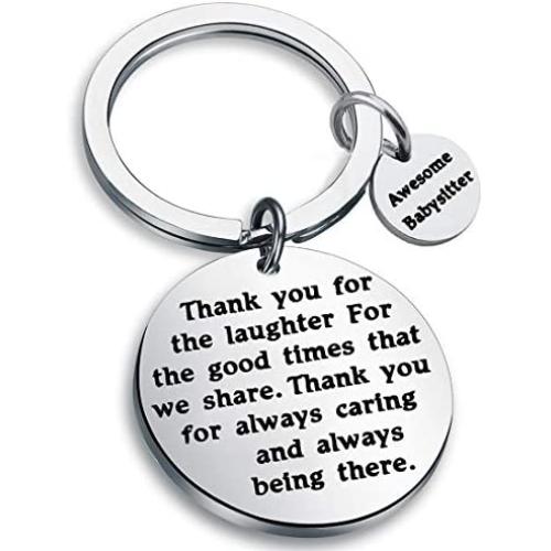 Babysitter Gift Thank You for Always Caring and Always Being There Keychain Appreciation Gift Nanny Thank You Gift
