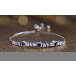 INSPIRED BY YOU. Sterling Silver Laboratory Created Opal and Cubic Zirconia Adjustable Tennis Style Bridal Bracelet for Women
