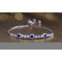 INSPIRED BY YOU. Sterling Silver Laboratory Created Opal and Cubic Zirconia Adjustable Tennis Style Bridal Bracelet for Women