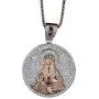 KOSMOLING Sparking Iced Out Hip Hop Jewelry Rose Gold Silver 3 Colors Virgin Mary Pendant Necklace for Men and Women, Micro Pave AAA Cubic Zirconia, 24inch Box Chain KOSMOLING Sparking Iced Out Hip Hop Jewelry Rose Gold Silver 3 Colors Virgin Mary Pendant Necklace for Men and Women, Micro Pave AAA Cubic Zirconia, 24inch Box Chain