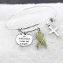 CENWA Yellow Awareness Ribbon Charm Bracelet Cancer Awareness Jewelry Gift for Endometriosis/Bladder Cancer/Suicide Prevention/Bone Cancer