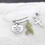 CENWA Yellow Awareness Ribbon Charm Bracelet Cancer Awareness Jewelry Gift for Endometriosis/Bladder Cancer/Suicide Prevention/Bone Cancer