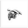 Xusamss Punk Titanium Steel Wing Dragon Pendant Necklace with 24inches Link Chain