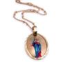 Virgen Maria Auxiliadora Pendant Necklace for Women 18K Gold Plated Chain Mary Help Of Christians Jewelry