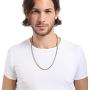 MOWOM 4.0mm Wide Silver Color Mens Chain Necklace for Women Boys Kids Water Resistant Stainless Steel Snake Men Necklace Chain Link Necklace Thin (14-40 Inches Long)