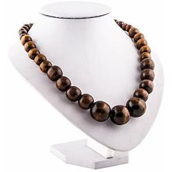 EVBEA Wood Bead Necklace Africa Wooden Chain Statement Unisex Chunky Necklaces