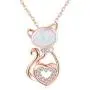 TRISHULA Rose Gold Cat Necklace,925 Sterling Silver Opal Cat Pendant Necklace Mothers Day Jewelry Gift for Women Girls (Gift Box Included) TRISHULA Rose Gold Cat Necklace,925 Sterling Silver Opal Cat Pendant Necklace Mothers Day Jewelry Gift for Women Girls (Gift Box Included)