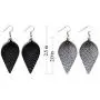 Genuine Leather Earrings Set Teardrop Petal Leaf Leather Dangle Earrings Leather Feather Drop Earring for Women Girls, S/M/L