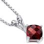 14 Karat White Gold Cushion Cut 1.00 Carats Garnet Pendant