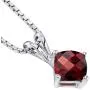 14 Karat White Gold Cushion Cut 1.00 Carats Garnet Pendant 14 Karat White Gold Cushion Cut 1.00 Carats Garnet Pendant