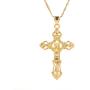 24K Gold Plated Catholic Cross Jesus Christ Cross Pendant Necklace Jewelry for Women