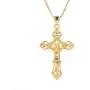 24K Gold Plated Catholic Cross Jesus Christ Cross Pendant Necklace Jewelry for Women