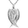 Dletay Angel Wing Cremation Necklace for Ashes Stainless Steel Urn Pendant Ashes Holder Memorial Jewelry-I’m Here Watching Over You