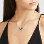 FANCIME Sterling Silver Butterfly Necklace September Birthstone Blue Cubic Zirconia Created Sapphire Dainty Pendant Fine Jewelry for Women Girls 16''+2''