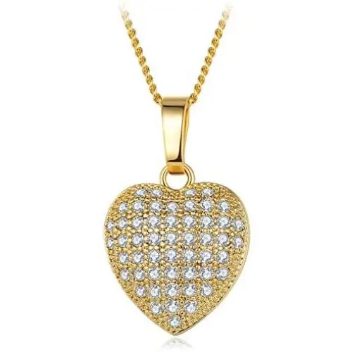 YHLISO Love Heart Necklace for Women Round CZ Diamond Cluster Crystal Cute Heart Pendant Choker Mother Jewelry YHLISO Love Heart Necklace for Women Round CZ Diamond Cluster Crystal Cute Heart Pendant Choker Mother Jewelry