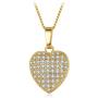 YHLISO Love Heart Necklace for Women Round CZ Diamond Cluster Crystal Cute Heart Pendant Choker Mother Jewelry