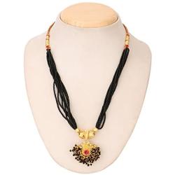 Efulgenz Indian Bollywood Antique Traditional Gold Plated Thushi Mangalsutra Pendant Necklace Set Jewelry for Women