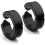 Zysta Pair Fake Hoop Earring Studs Mens Womens Silver Black Stainless Steel Huggie 8mm Diameter Ear Lobe Helix Non-Piercing Clip On Zysta Pair Fake Hoop Earring Studs Mens Womens Silver Black Stainless Steel Huggie 8mm Diameter Ear Lobe Helix Non-Piercing Clip On