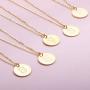 Disc Initial Necklaces for Women Girls,18K Gold Plated Round Disc Double Side Engraved Rose Flower Necklace Initial Adjustable Personalized Alphabet Letter Pendant for Women