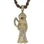 Shop-iGold Men Women 925 Italy Gold Finish Iced Silver Santa Muerte Charm Ice Out Pendant Stainless Steel Real 2 mm Rope Chain Necklace, Mens Jewelry, Iced Pendant, Rope Necklace