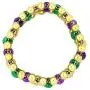 Needzo Gold Tone, Green, and Purple Mardi Gras Beads Bracelet, 6 Inch Needzo Gold Tone, Green, and Purple Mardi Gras Beads Bracelet, 6 Inch