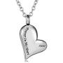 LuxglitterLin Dad Mom Pet Dog Forever in My Heart Heart Cremation Jewelry for Ashes Keepsake Memorial Urn Necklace