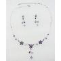 Faship Gorgeous Cubic Zirconia CZ Crystal Floral Necklace Earrings Set