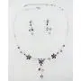 Faship Gorgeous Cubic Zirconia CZ Crystal Floral Necklace Earrings Set