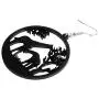 NEWEI Acrylic Hollow Big Round Circle African Giraffe Earrings For Women Dangle Drop Animal Jewelry Charm
