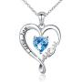 JZMSJF 925 Sterling Silver I Love You Mom Love Heart Necklace Dog Mom Animal Paw Print Pendant for Mother Women Wife