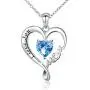 JZMSJF 925 Sterling Silver I Love You Mom Love Heart Necklace Dog Mom Animal Paw Print Pendant for Mother Women Wife