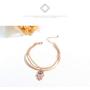 Fashion Ahead Womens Multi-Layers Link Charms Bracelet CZ Crystal Filled Love Key Butterfly Hamsa Hand Evil Eye Pendant Charms Rose Gold Chain Adjustable Bracelet