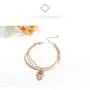 Fashion Ahead Womens Multi-Layers Link Charms Bracelet CZ Crystal Filled Love Key Butterfly Hamsa Hand Evil Eye Pendant Charms Rose Gold Chain Adjustable Bracelet