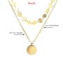 Avanlin Gypsy Layered Sequin Necklaces Gold Coin Pendant Choker Necklace Chain Jewelry for Women and Girls