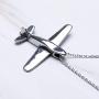 Fanery Sue Stereoscopic Aircraft Model Personalized Necklace Custom Engraved Name Pendant Necklace Pilot Gift