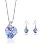 EleShow I Love You Jewelry Sets for Women Heart Necklaces and Earrings Jewelry 18K White Gold Plated Gifts for Wife Mom Girlfriend