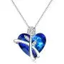 AOBOCO Sterling Silver Rose Flower Butterfly Necklaces for Women with Swarovski Crystals, Jewelry Gift for Wife Girlfriend