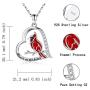 MANBU Sterling Silver Cardinal Necklace for Women - Red Bird Heart Pendant Always in My Heart Memorial Jewelry Gift for Loss of The Loved One